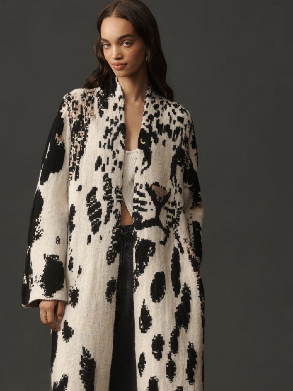 Pilcro Leopard Print Sweater Duster XS-S US size - Picture 3 of 4